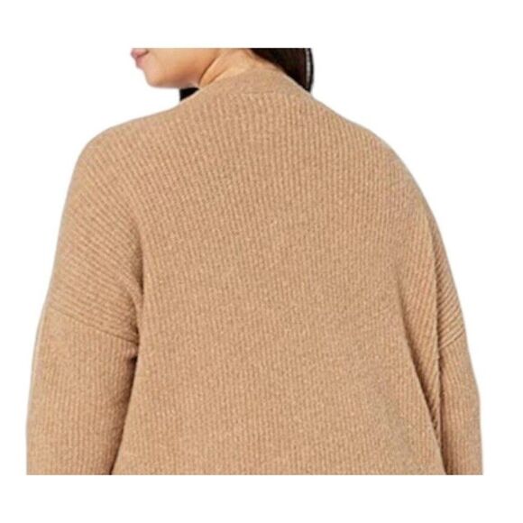 Women Cardigan XS Oversized Boucle Shaker Stitch Sweater Camel Goodthreads - Picture 7 of 8
